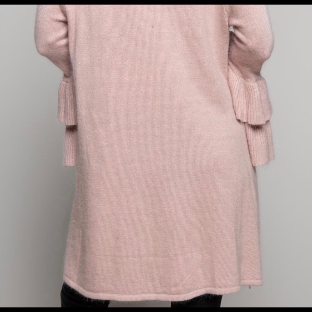 Rose Pink Tiered Bell Sleeve Tunic Sweater - Picture 8 of 11